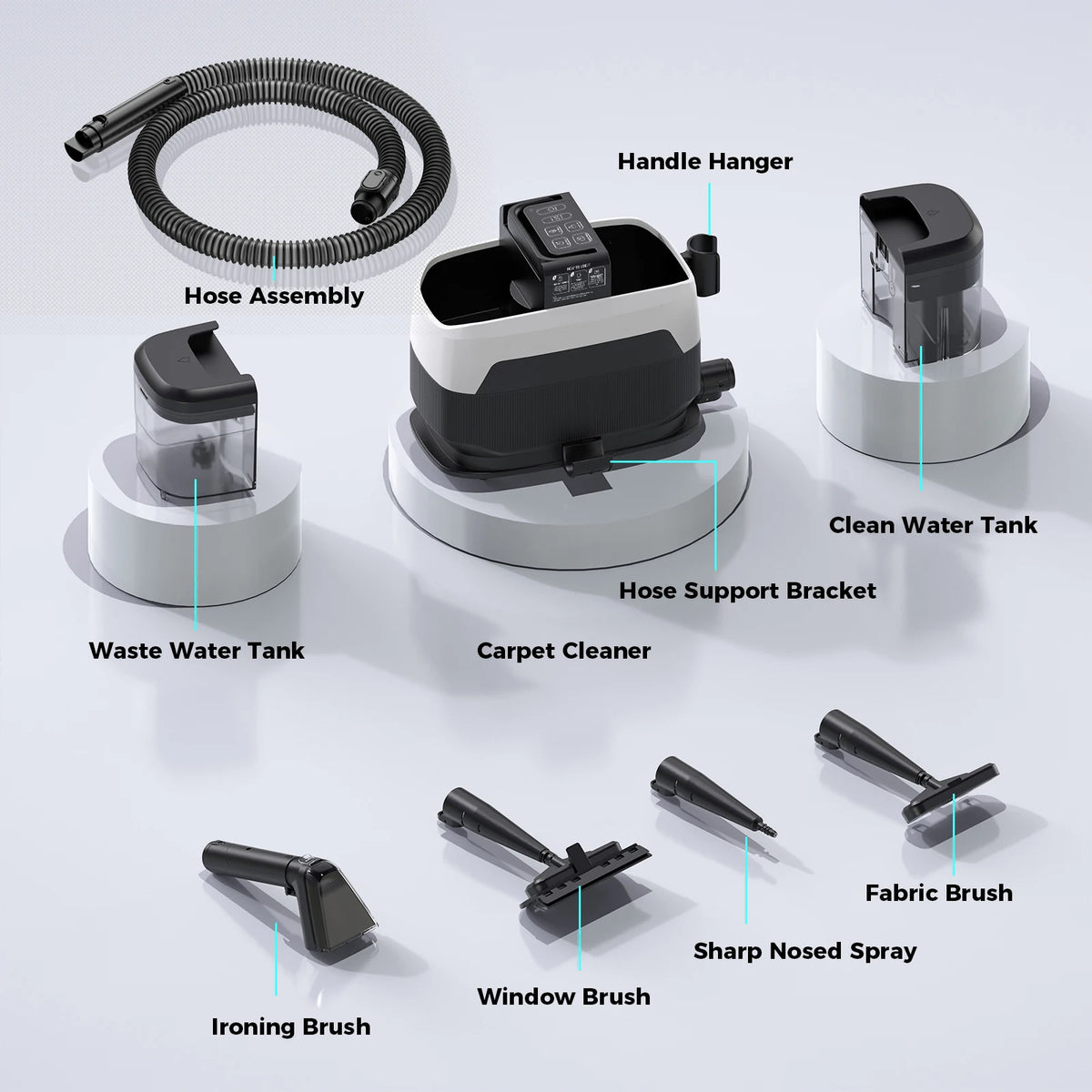 Teendow C6 MAX 3-in-1 Vacuum – 1650W Steam, 12,000 Pa Suction, Dual Tanks
