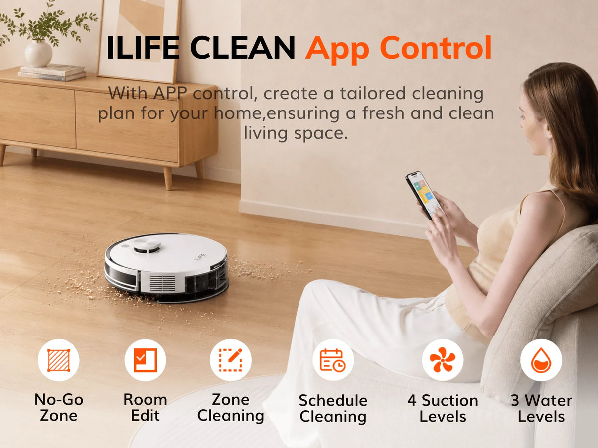 ILIFE A30 Pro Robot Vacuum with Auto-Empty, LDS Navigation, 2-in-1 Vacuum and Mop Function, and App