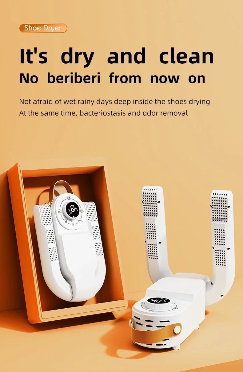 Always-Fresh Shoes, Zero Effort — Smart Electric Shoe Dryer with Timer & Deodoriser