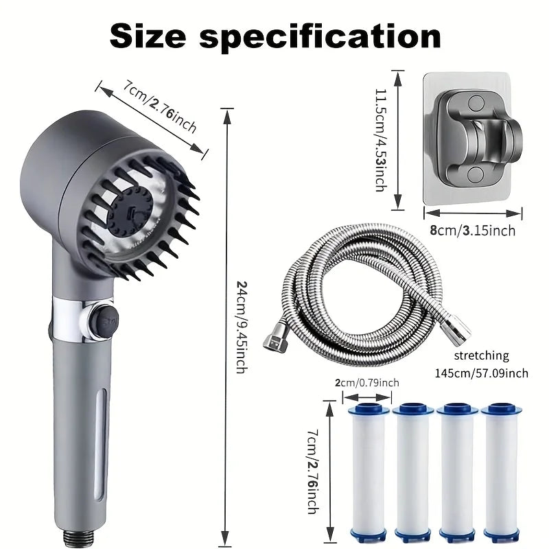 Your Best Shower Yet — Handheld Ion Filter Shower Head with Turbo Boost & Multiple Spray Modes