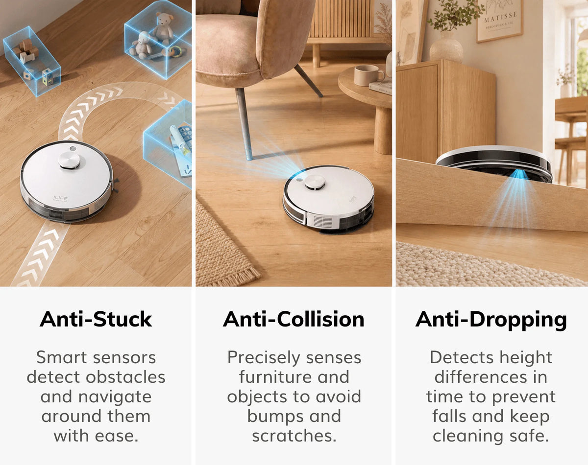 ILIFE A30 Pro Robot Vacuum with Auto-Empty, LDS Navigation, 2-in-1 Vacuum and Mop Function, and App