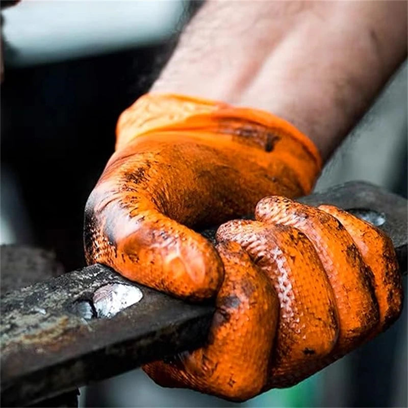 Grip Anything, Fear Nothing — 8 Mil Heavy Duty Nitrile Gloves with Diamond Texture