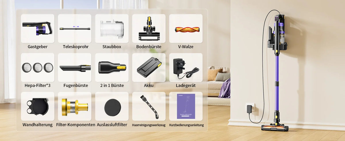 Laresar X11 Cordless Vacuum Cleaner – 550W, 55,000 Pa Suction Power