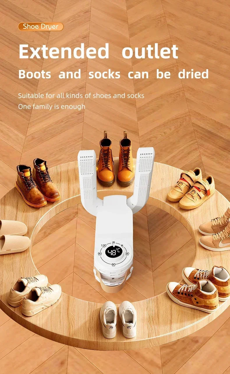 Always-Fresh Shoes, Zero Effort — Smart Electric Shoe Dryer with Timer & Deodoriser