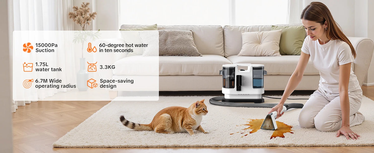 Lubluelu V8 (800W) Hot Water Washer (60°C) – Deep Stain Cleaning, Powerful Suction