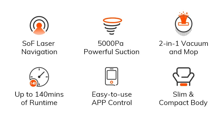 ILIFE V20 5000Pa Robot Vacuum with LiDAR and APP