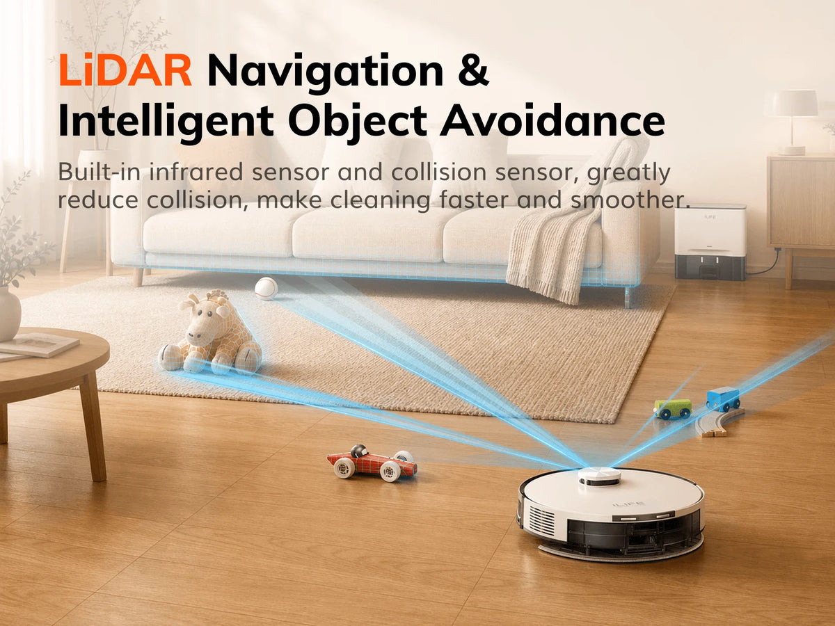 ILIFE A30 Pro Robot Vacuum with Auto-Empty, LDS Navigation, 2-in-1 Vacuum and Mop Function, and App