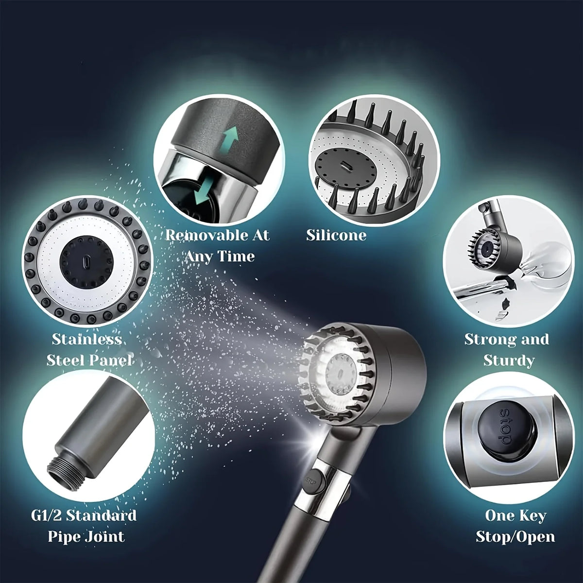 Your Best Shower Yet — Handheld Ion Filter Shower Head with Turbo Boost & Multiple Spray Modes