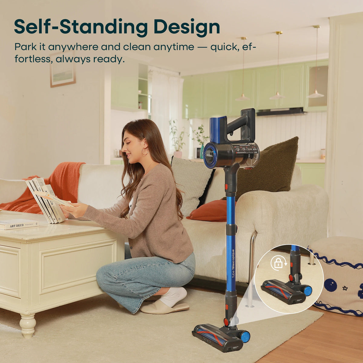 Erabros EV2 Vacuum Cleaner – 450w High Suction Power, Smart, LED Display