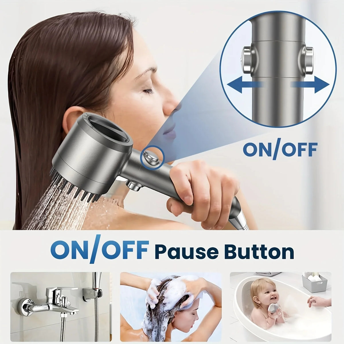 Your Best Shower Yet — Handheld Ion Filter Shower Head with Turbo Boost & Multiple Spray Modes