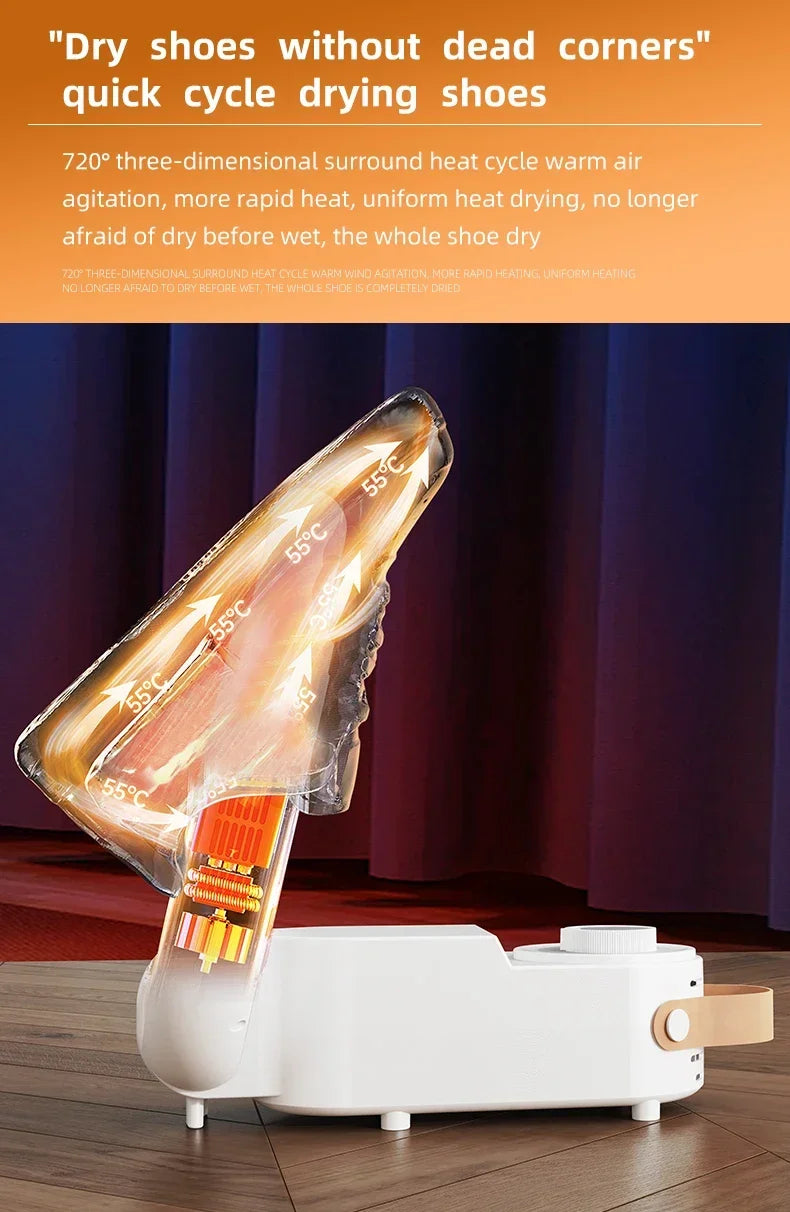 Always-Fresh Shoes, Zero Effort — Smart Electric Shoe Dryer with Timer & Deodoriser