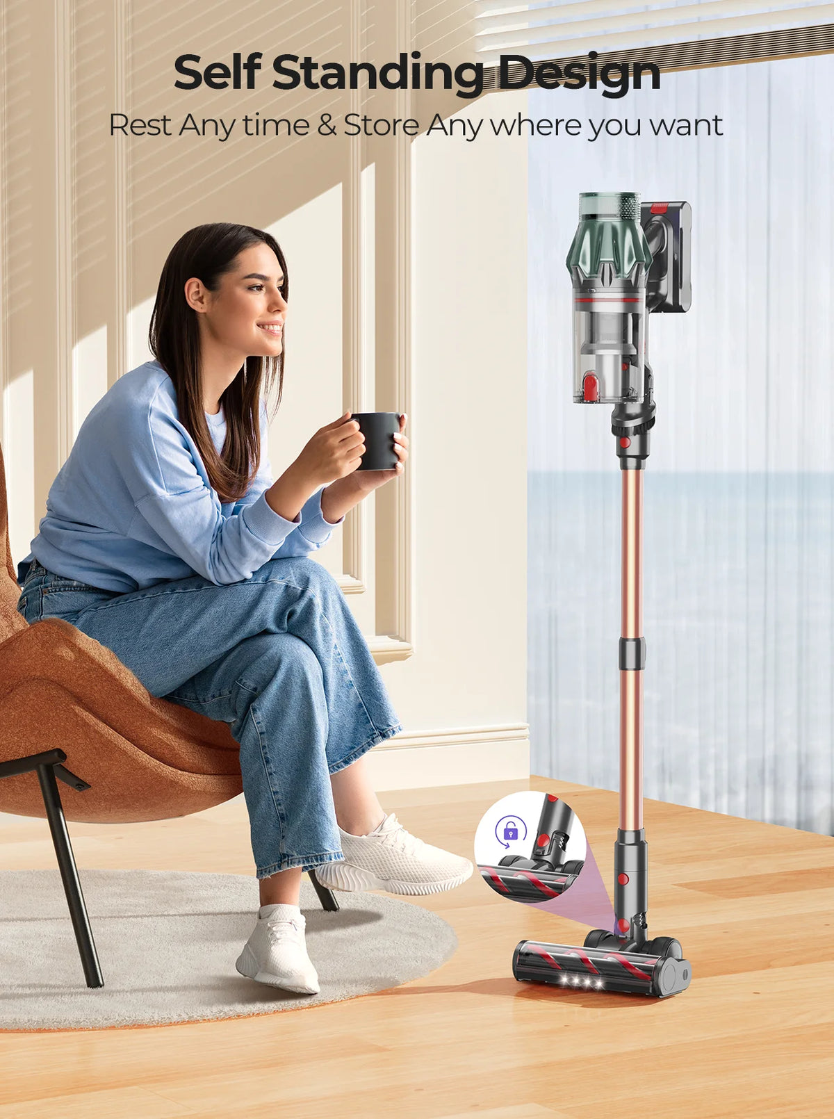 Laresar V7 PRO Cordless Vacuum Cleaner –  Aromatherapy Function, Sofa Nozzle