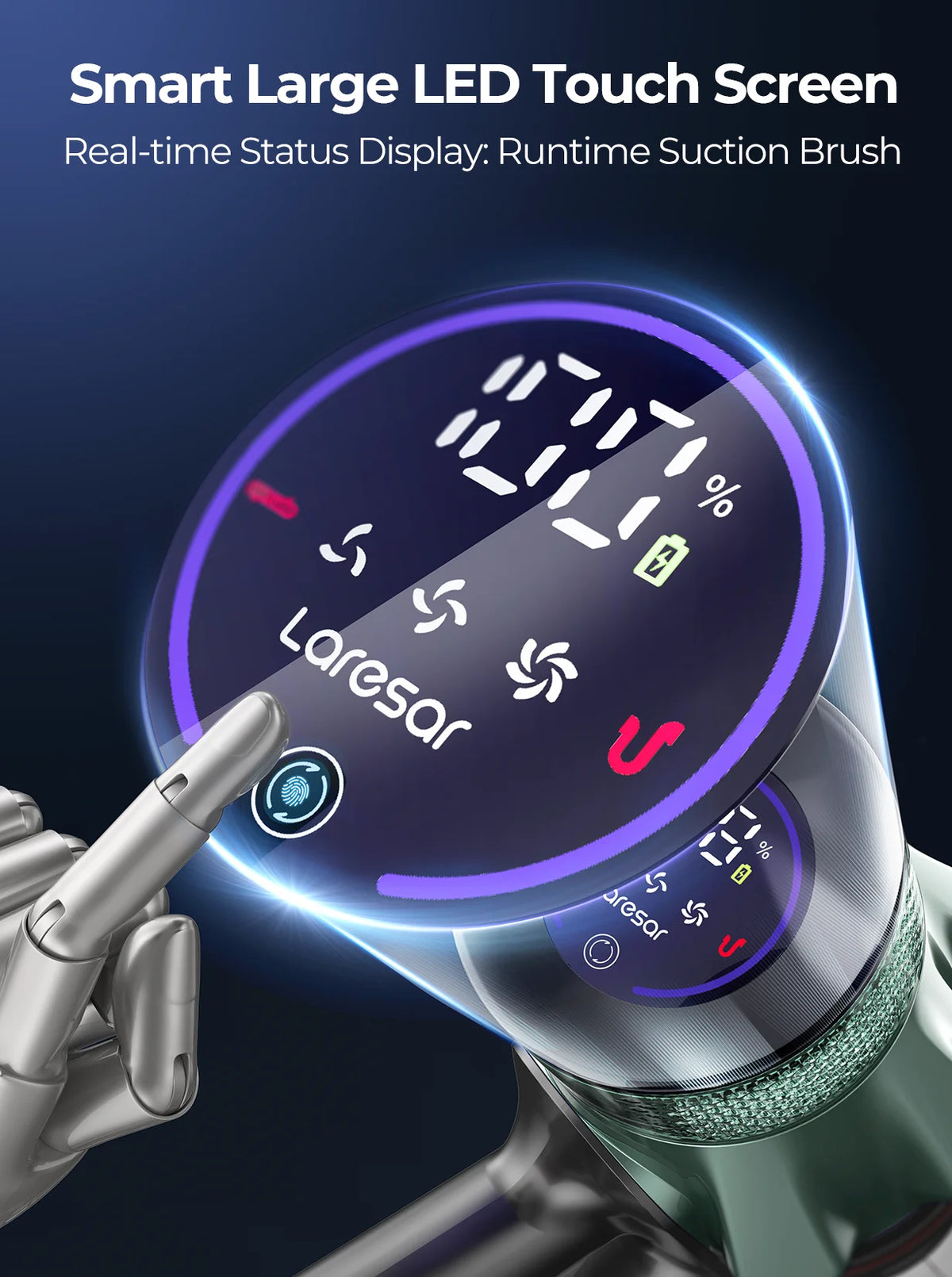 Laresar V7 PRO Cordless Vacuum Cleaner –  Aromatherapy Function, Sofa Nozzle