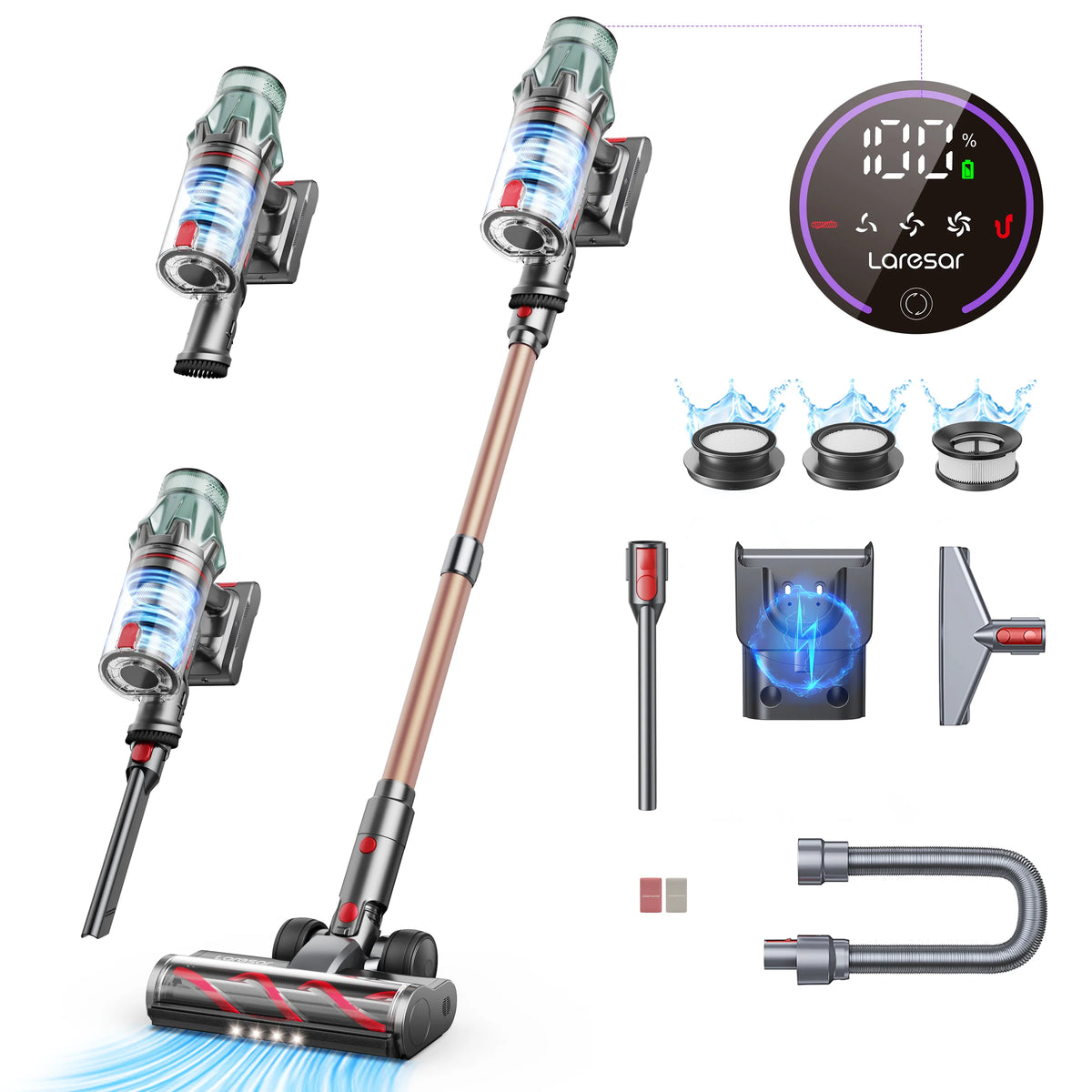 Laresar V7 PRO Cordless Vacuum Cleaner –  Aromatherapy Function, Sofa Nozzle
