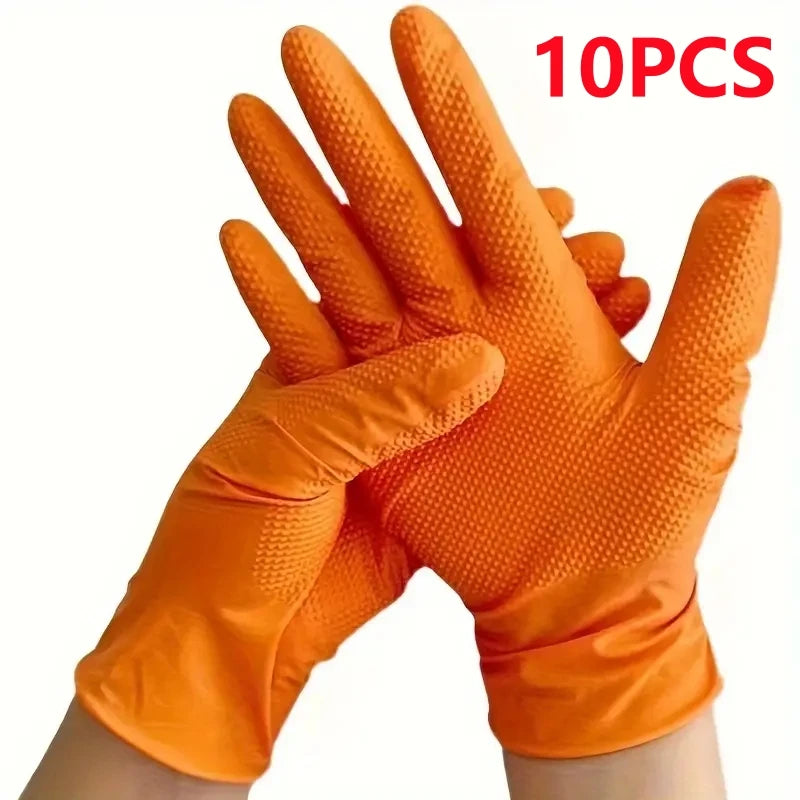 Grip Anything, Fear Nothing — 8 Mil Heavy Duty Nitrile Gloves with Diamond Texture