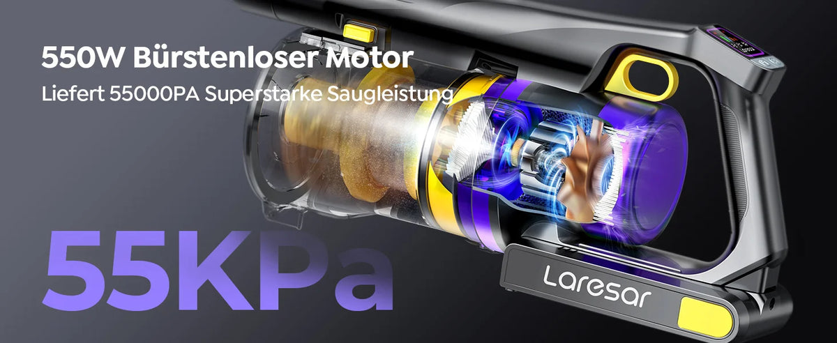 Laresar X11 Cordless Vacuum Cleaner – 550W, 55,000 Pa Suction Power