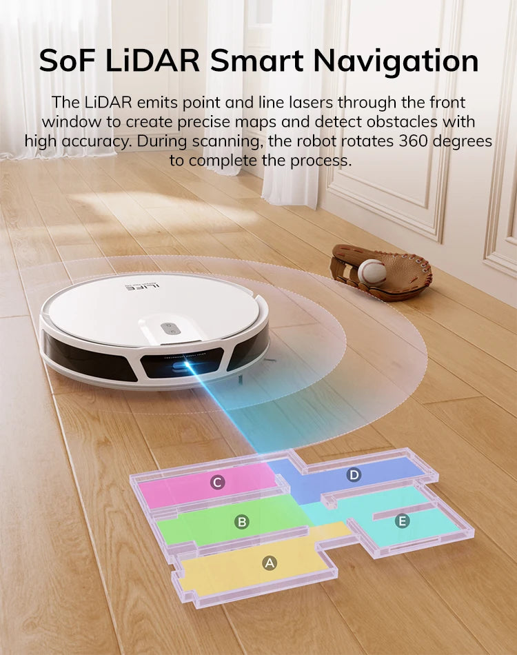 ILIFE V20 5000Pa Robot Vacuum with LiDAR and APP