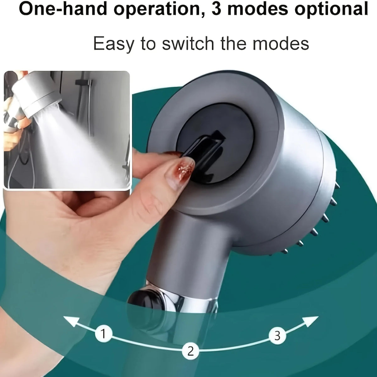 Your Best Shower Yet — Handheld Ion Filter Shower Head with Turbo Boost & Multiple Spray Modes