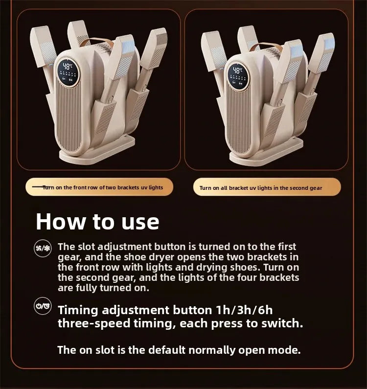 Dry, Fresh & Odour-Free Shoes Overnight — Portable Electric Shoe Dryer with UV Sterilisation